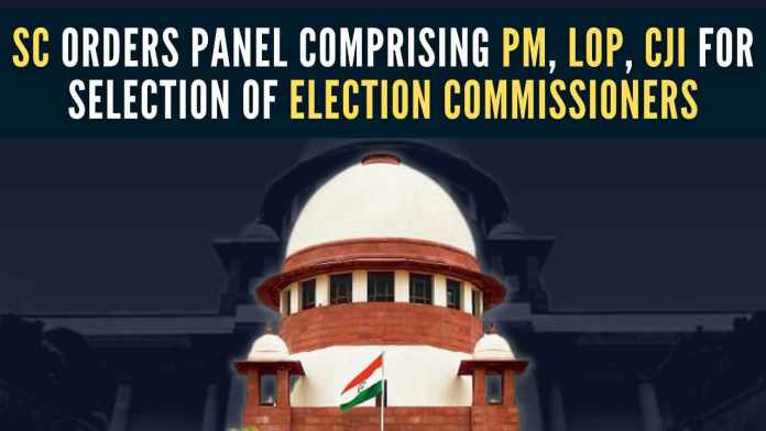 SC orders panel comprising PM, LoP, CJI for selection of election commissioners Currently, the president of the country, who generally goes by the advice of the government, appoints the chief election commissioner and two commissioners for a tenure of six years each