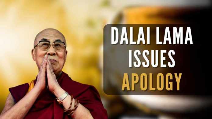Dalai Lama issues apology Dalai Lama apologized after a video showing him kissing a child on the lips triggered criticism
