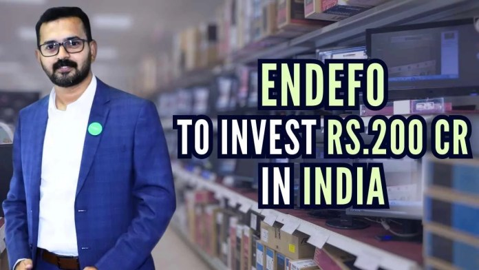 Endefo to invest Rs.200 cr in India The products will be accessible through more than 2,000 large retail outlets, Amazon, and the company's own e-commerce platform