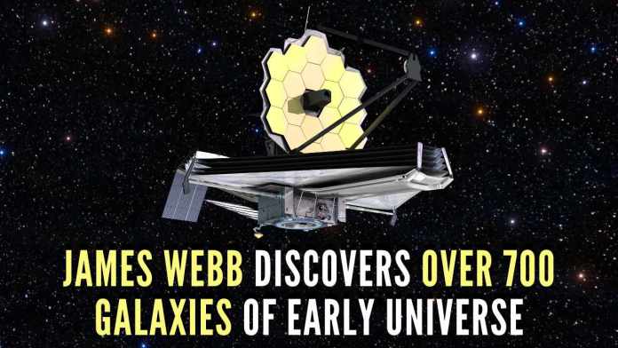 James Webb telescope discovers over 700 galaxies of early universe The sheer number of these galaxies was far beyond predictions from observations made before Webb's launch