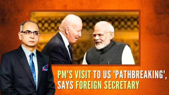 PM's visit to US 'pathbreaking', says Foreign Secretary Technological cooperation was among the key points of discussion between India and US, says Vinay Kwatra on PM Modi's state visit