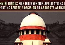 Kashmiri Hindus file intervention applications in SC supporting Centre’s decision to abrogate Article 370 Intervention application states that provisions of Article 370 and Article 35A were in contravention to fundamental rights under the Indian Constitution