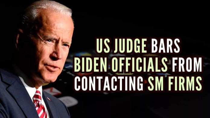 US judge bars Biden officials from contacting social media firms In their attempts to suppress alleged disinformation, the Federal government is alleged to have blatantly ignored the First Amendment's right to free speech