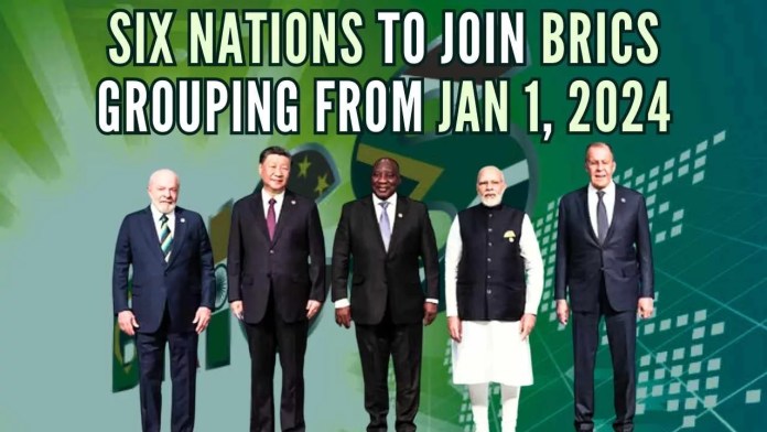 Six nations to join BRICS grouping from Jan 1, 2024 PM Modi welcomed all 6 nations and vowed to work with the other nations to continue adding nations that express interest in joining