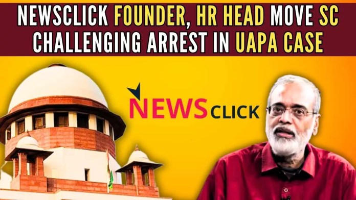 NewsClick Case: Founder, HR head move SC against arrest under anti-terror law A bench headed by CJI D Y Chandrachud has listed the matter for hearing after he has perused case papers