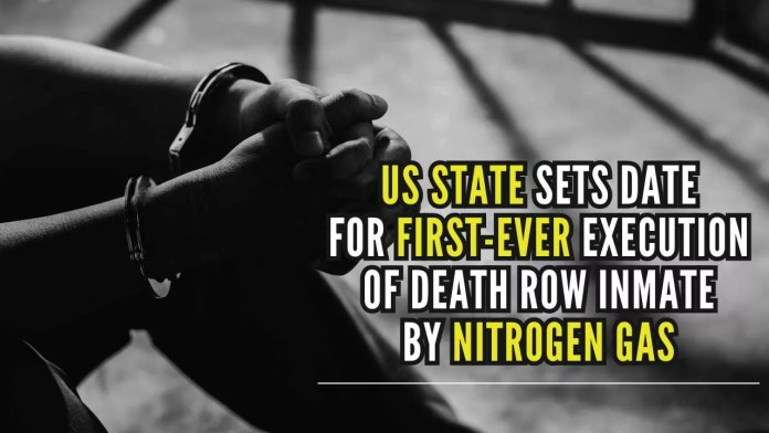 US state sets date for first-ever execution of death row inmate by nitrogen gas Kenneth Eugene Smith, who was convicted of murder in 1988, will be executed between January 25 and 26, 2024 using nitrogen gas