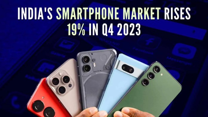 India's smartphone market rises 19% in Q4 2023 The overall mobile market shipments recorded growth of 29 percent YoY