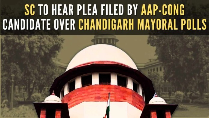 SC to hear plea filed by AAP-Cong candidate over Chandigarh mayoral polls AAP and Congress Party’s joint candidate accused the Presiding Officer of resorting to fraud and forgery in the counting process