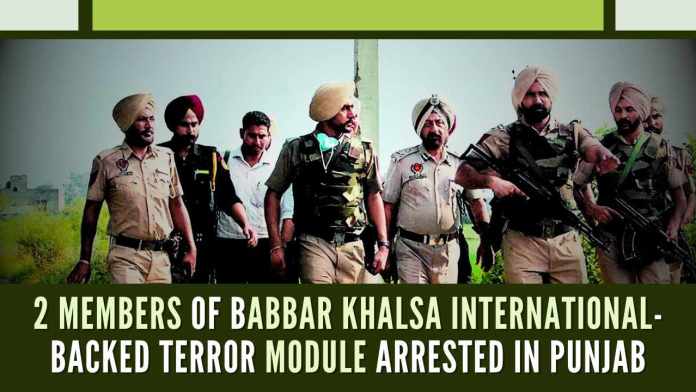 Two members of Babbar Khalsa International-backed terror module arrested in Punjab The module was operated by US-based Harpreet Singh, a close aide of Pakistan-based terrorist Harwinder Singh Rinda, along with his associate Shamsher Singh