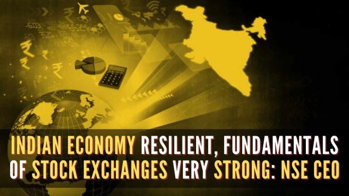 Indian economy resilient, fundamentals of stock exchanges very strong NSE CEO India's total service exports and remittances are in a very sound condition, due to which we are able to eliminate trade deficit