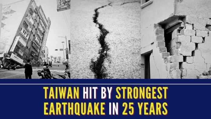 Taiwan hit by strongest earthquake in 25 years The epicenter is located in the Pacific Ocean, approximately 25.0 kilometers south-southeast of Hualien County Hall