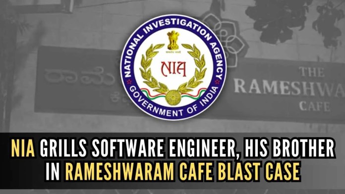 NIA grills software engineer, his brother in Bengaluru's Rameshwaram Cafe blast case The investigation is focusing on their connections with the suspected bomber Mussavir Hussain Shazib and mastermind Abdul Matheen Taha