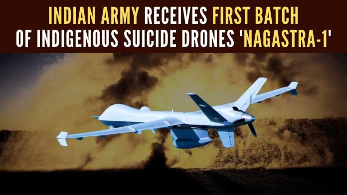 Indian Army receives first batch of indigenous suicide drones 'Nagastra-1' Nagastra-1 will enhances the army's capability to execute shallow strikes across the border when necessary