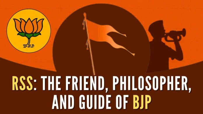 RSS The friend, philosopher, and guide of BJP The RSS’s role as the friend, philosopher, and guide of the BJP is pivotal in shaping the party’s direction and ensuring its adherence to core ideological values