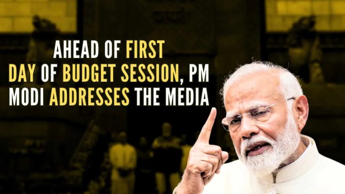 Ahead of first day of Budget session, PM Modi addresses the media The PM appealed to MPs across party lines to set aside differences and contribute to the functioning of Parliament
