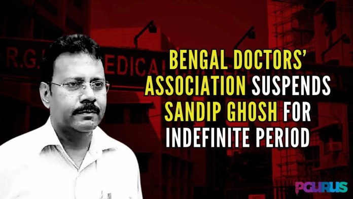 Bengal Doctors’ Association suspends Sandip Ghosh for indefinite period WBOA has also sought an explanation and stand of Ghosh on the incident