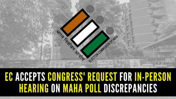 EC accepts Congress' request for in-person hearing on Maha poll discrepancies The Congress party had raised concerns about