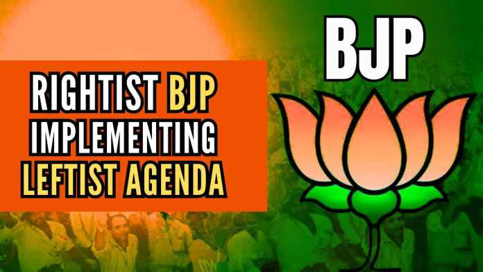 Rightist BJP Implementing Leftist Agenda Despite its nationalist image, the BJP's 2014-2024 tenure largely upheld Congress-era leftist policies and minority appeasement, harming Hindu civilization