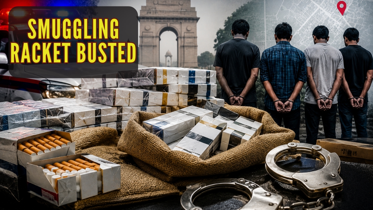A major anti-smuggling operation in Delhi led to the seizure of prohibited imported cigarettes worth Rs 1 crore and the arrest of four people
