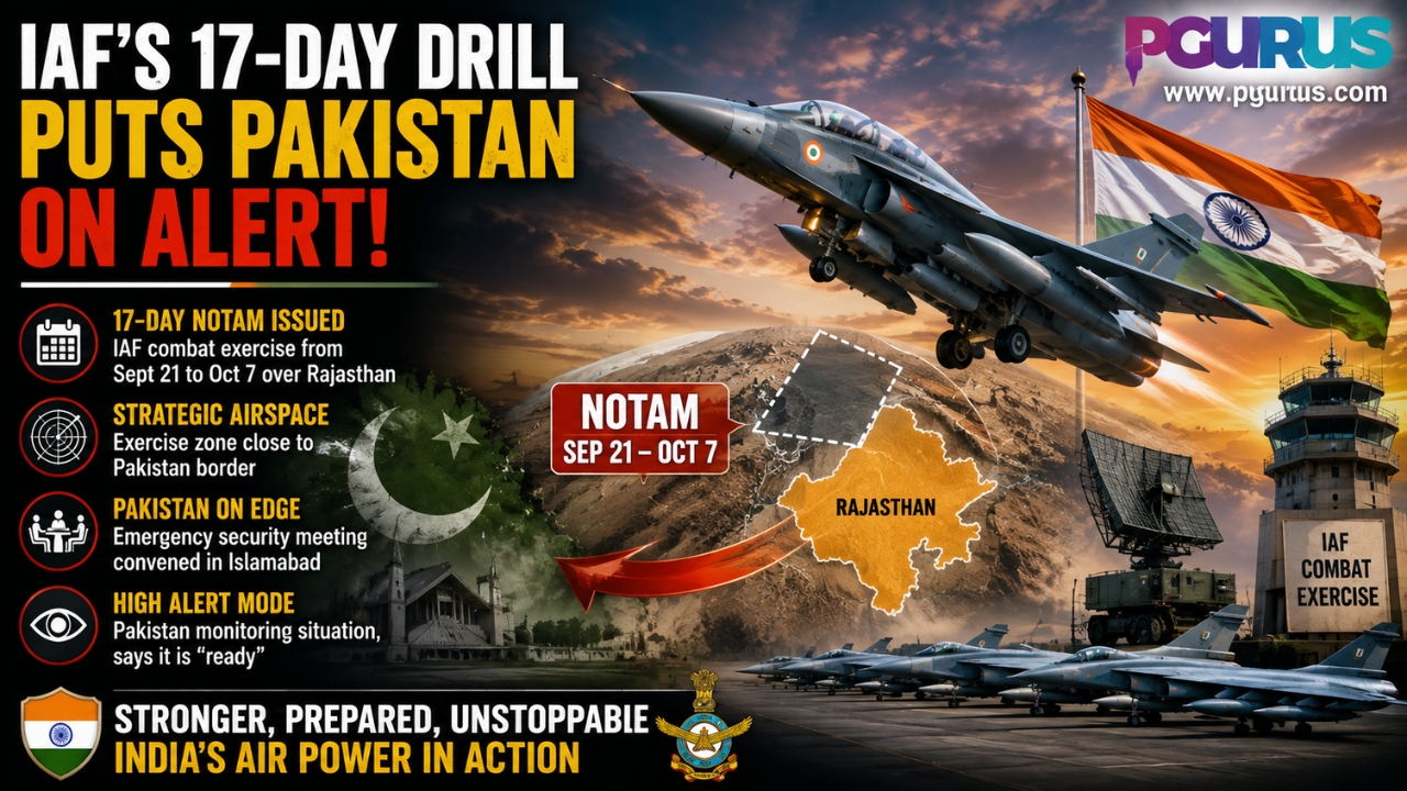 IAF’s 17-day NOTAM near the Pakistan border puts Islamabad on alert as India prepares for a major air combat exercise in Rajasthan