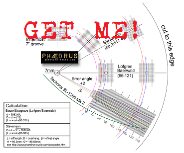 phono cartrdge alignment protractor