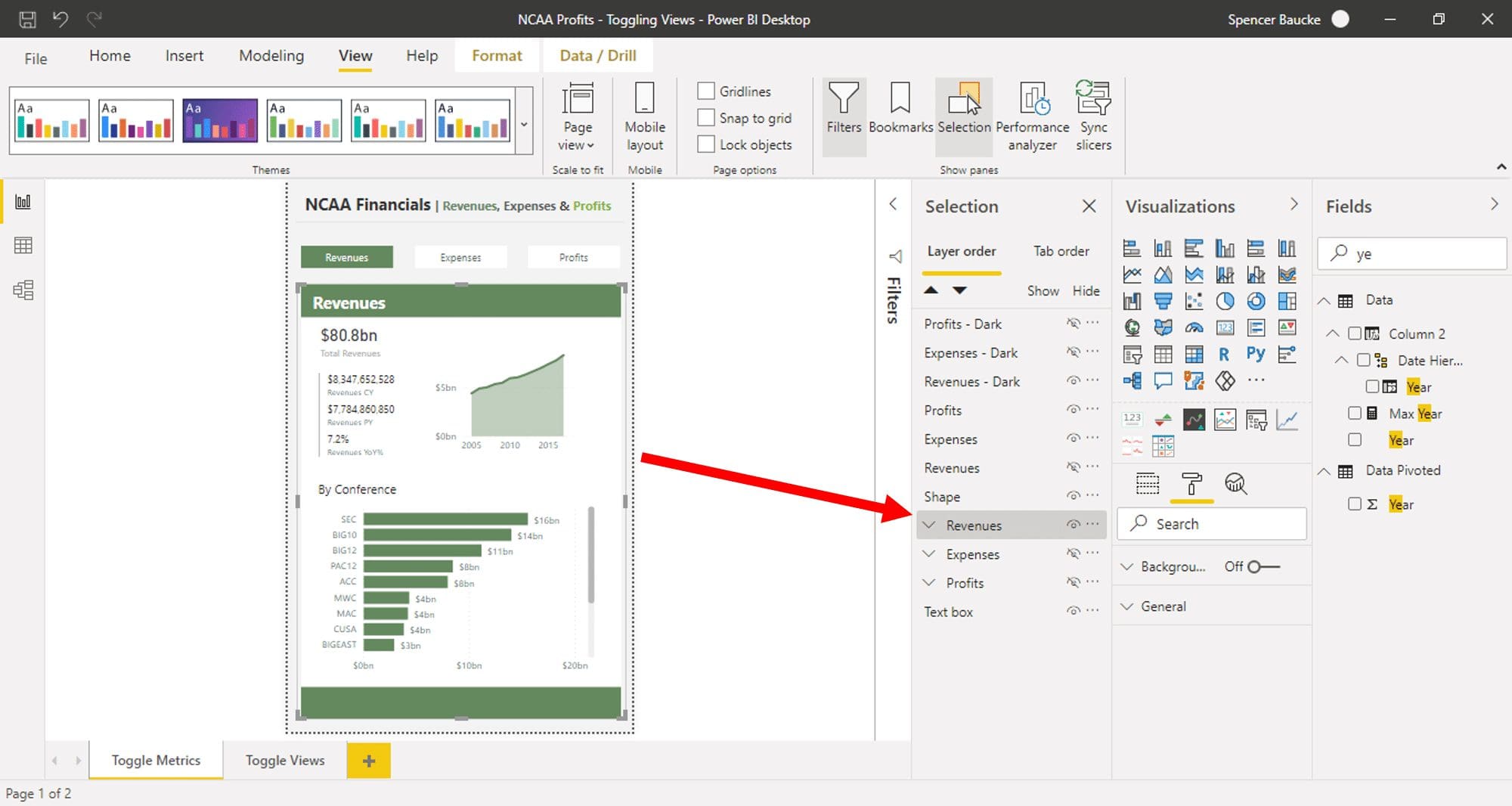 Toggling Views with Bookmarks in Power BI phData
