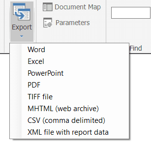 A screenshot showing how to export the report