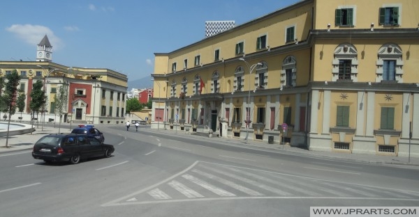 Government Buildings on the Skanderbeg Square in Tirana