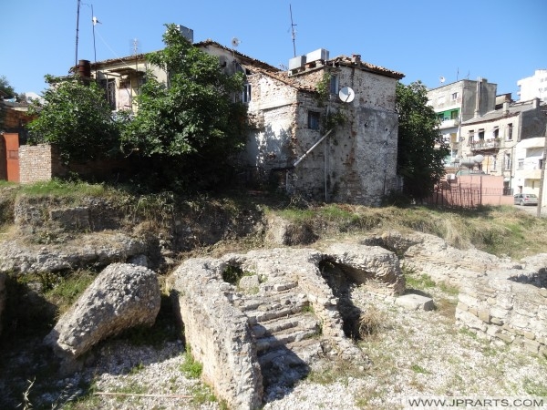 Houses nearby the Amphitheater of Durres