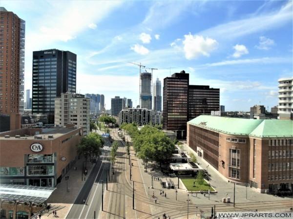 View of a Part of the Coolsingel in Rotterdam, The Netherlands