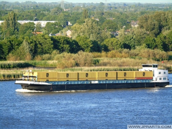 MSC Containers on a Barge