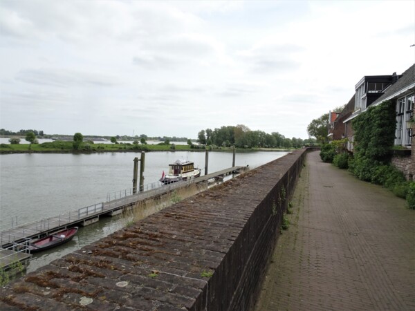 View from the Rijkswal in Woudrichem on the Dammed Maas and the Waal (The Netherlands)