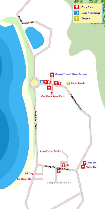 Map Karon In Phuket Thailand.