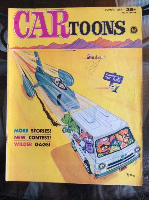 October 1964 cartoons hot rod auto racing drag race comic book car