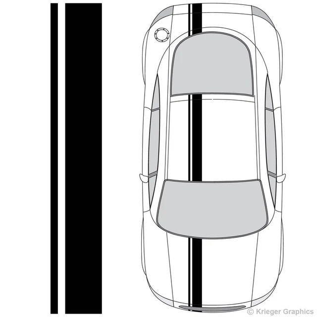 Single offset rally racing stripes 3m stripe decals for audi tt r8 rs5