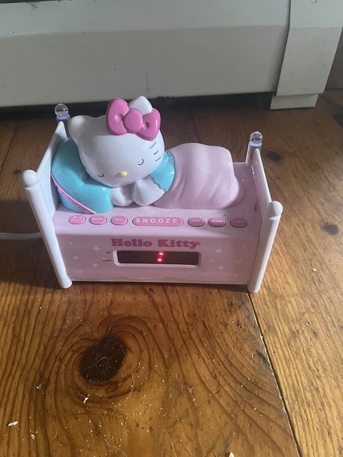 Sanrio sleeping hello kitty in bed digital radio alarm clock night light up 2016 $29.99