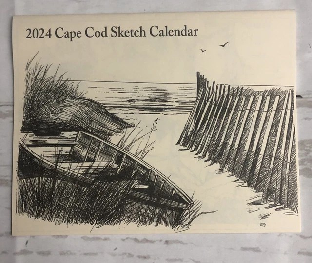 2024 cape cod sketch wall calendar