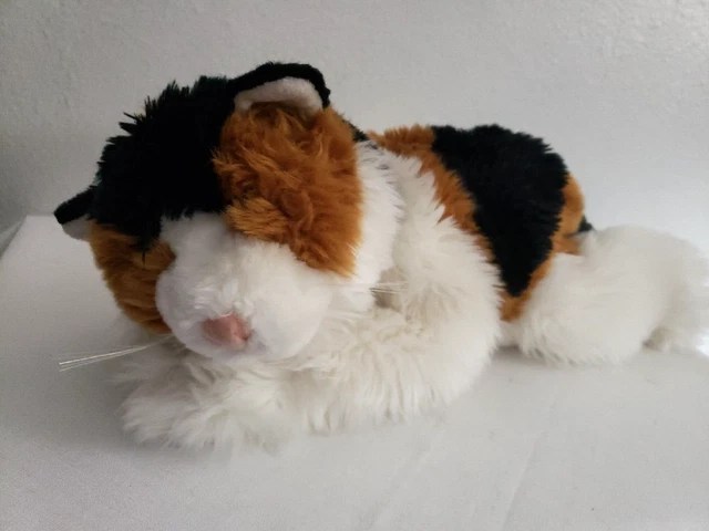 Toys r us animal alley calico cat plush stuffed white orange black 15