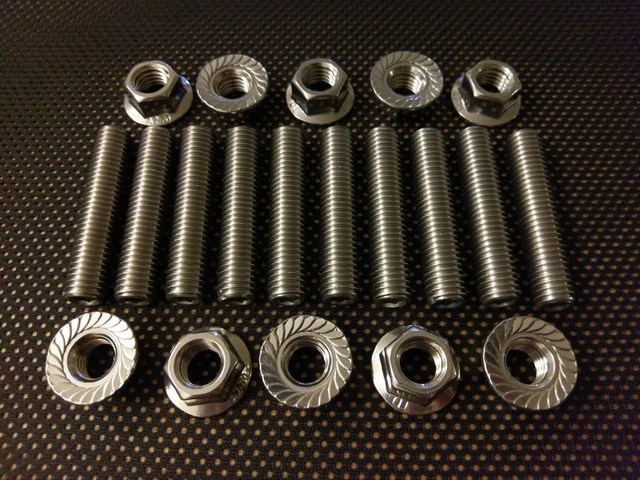 Bmw mini cooper s 2nd 3rd gen stainless exhaust manifold studs & flange