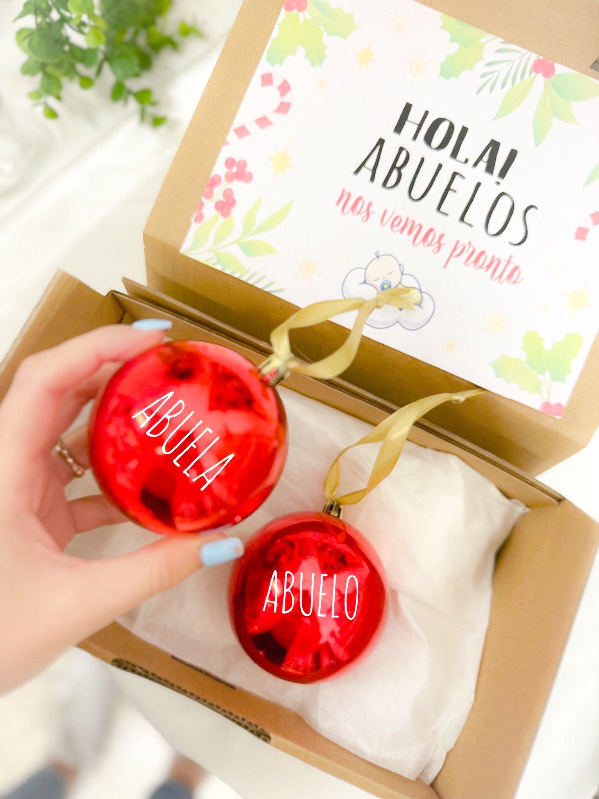 Pack de bolas de Navidad personalizadas para abuelos