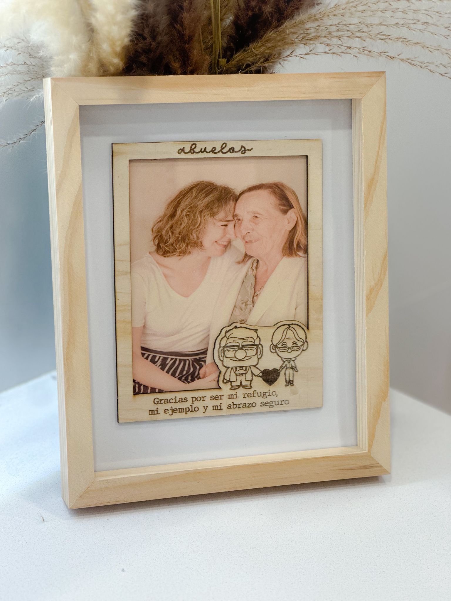 Marco UP abuelos madera personalizado