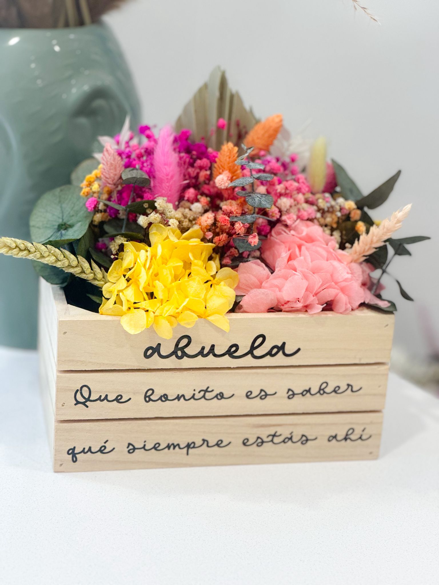 Centro de flores preservadas para novios "Serenidad"