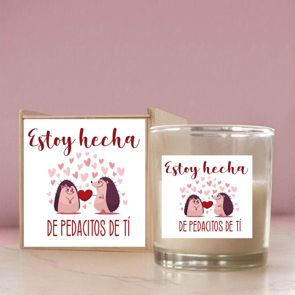 Set vela con cajita de madera