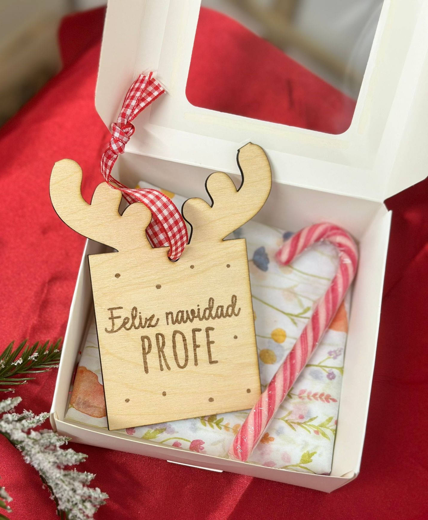 Bola personalizada reno ''Feliz navidad profe''