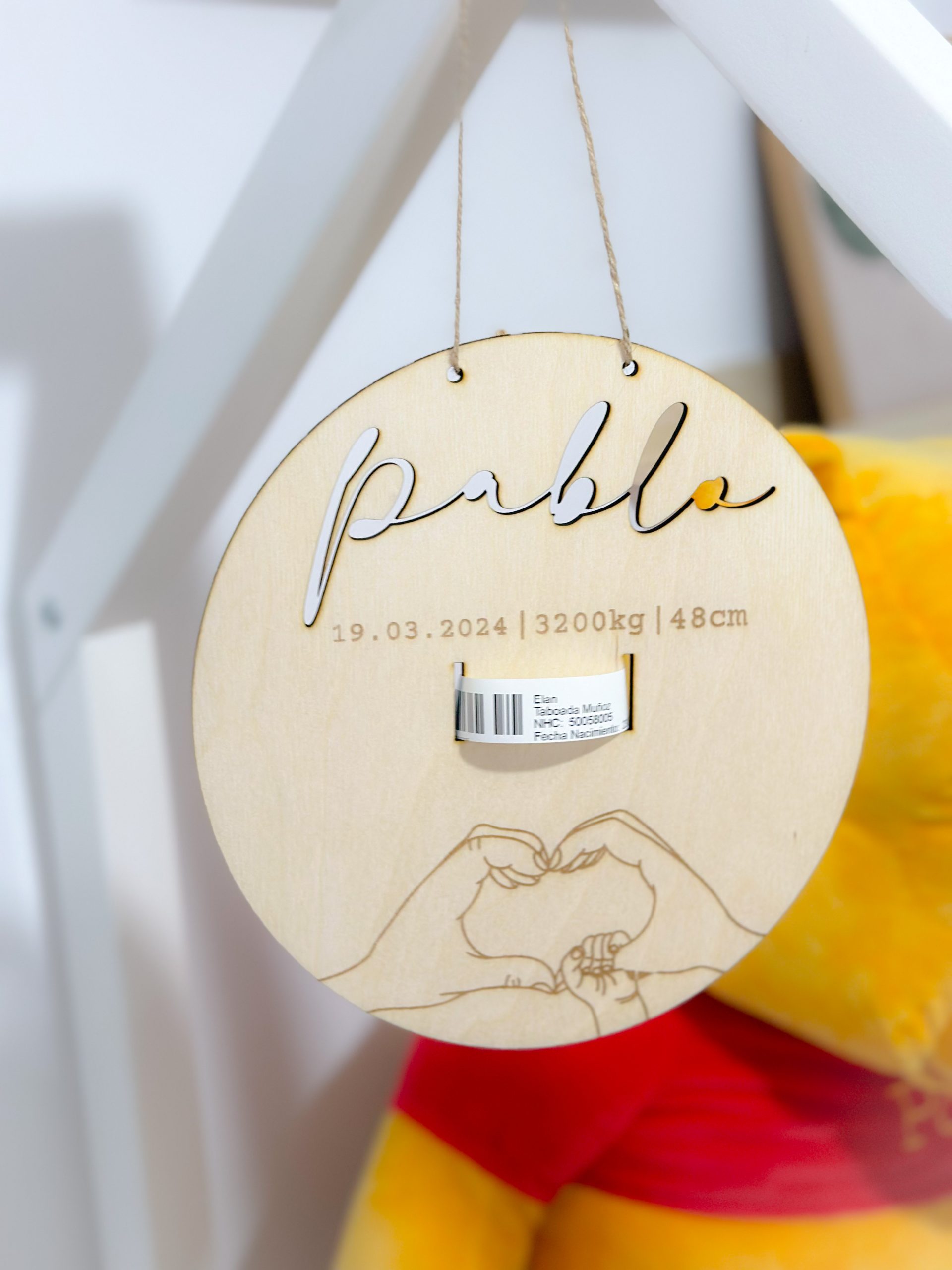 Placa nacimiento personalizada