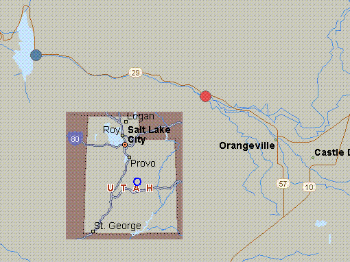 Map For Cottonwood Creek Utah White Water Joe S Valley Reservoir To 13301 