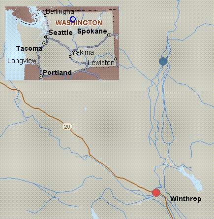 Close to the river in winthrop. Map for Chewuch River, Washington, white water, Five Mile