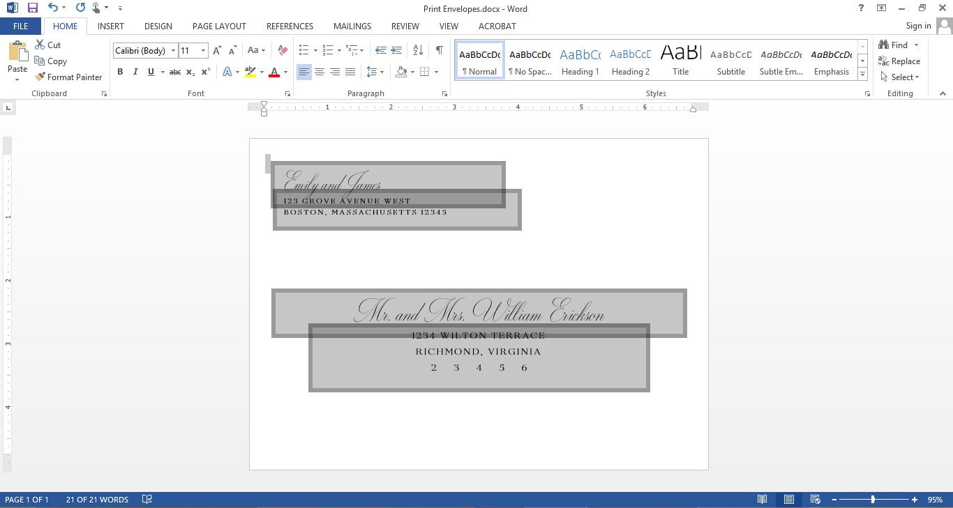 Word 2019 Envelope Template