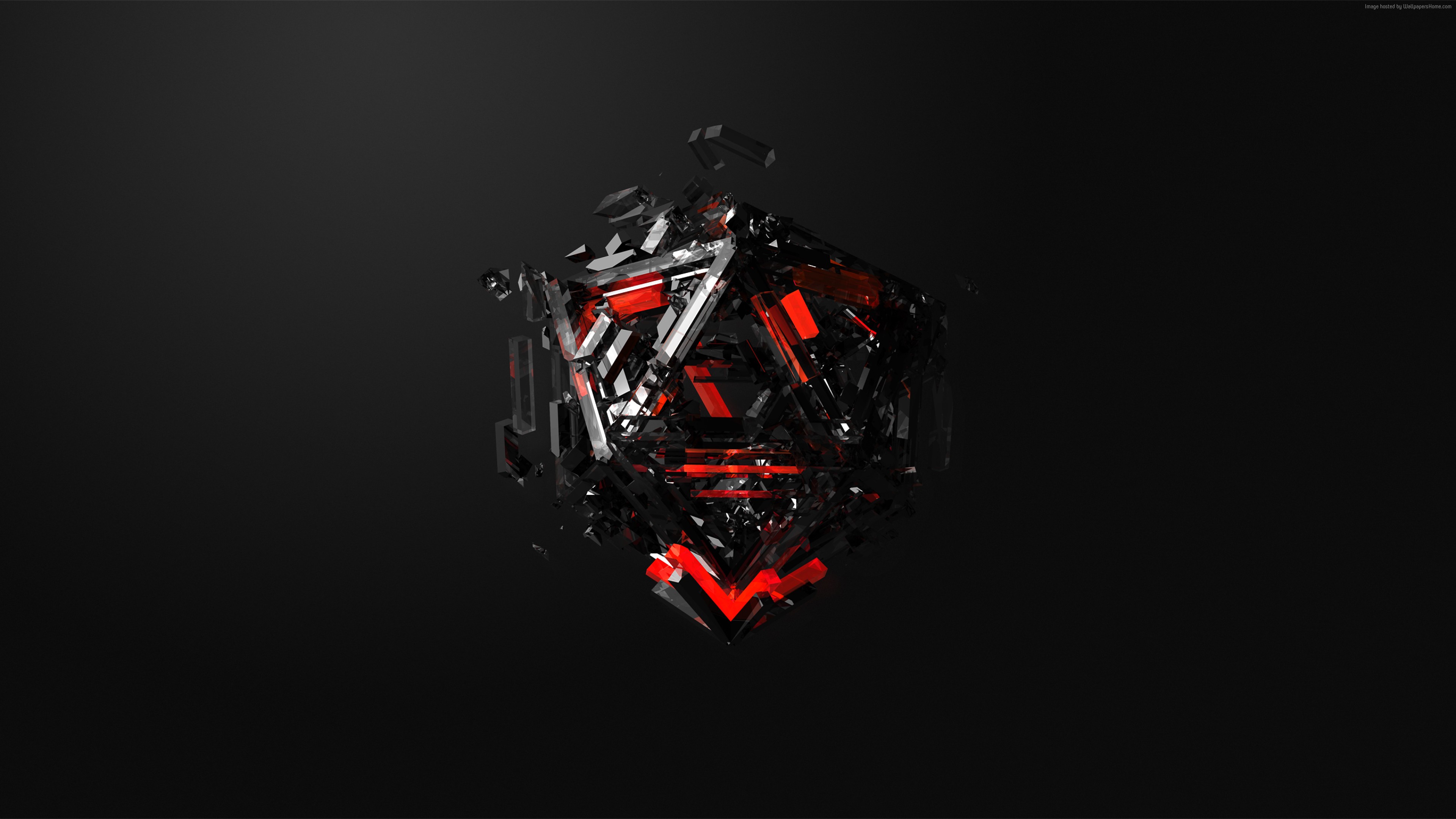 pics 4K Black And Red Wallpaper wallpaper 4k wallpaper triangles 3d