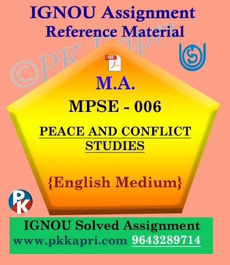 MPSE-006 Peace And Conflict Studies Solved Assignment Ignou In English